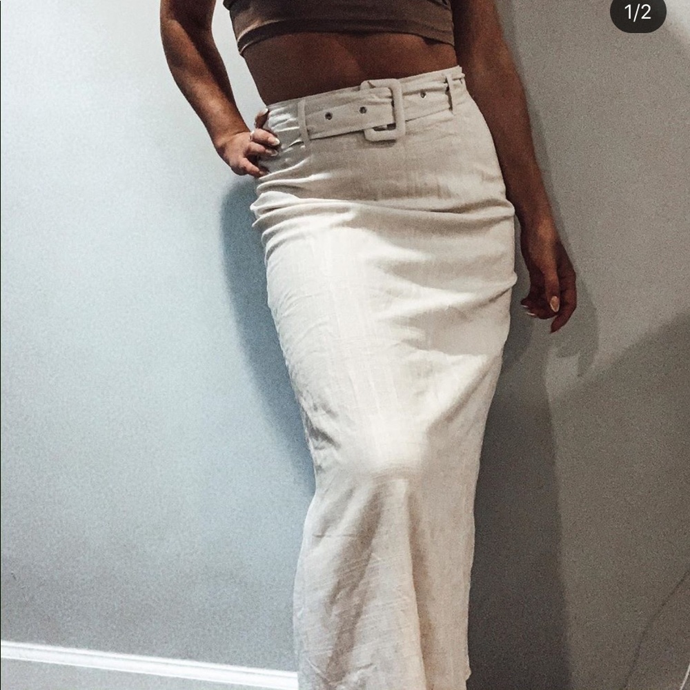 MIDI LINEN SKIRT